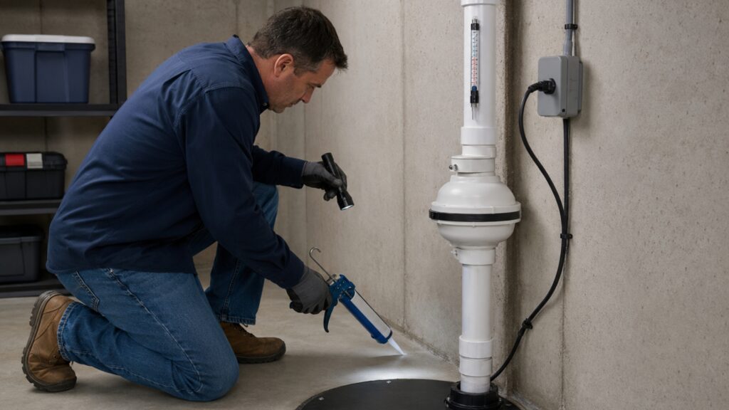 Radon Foundation Sealing Electrical Check